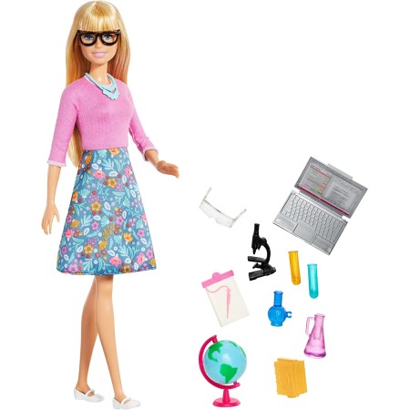 Barbie Blonde Hair Teacher Doll with Accessories for Kids Ages 3+